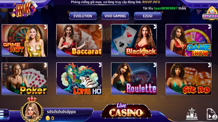 LiveStream Casino RikVip Trải Nghiệm Sòng Bài Trực Tuyến Đẳng Cấp Nhất 2026