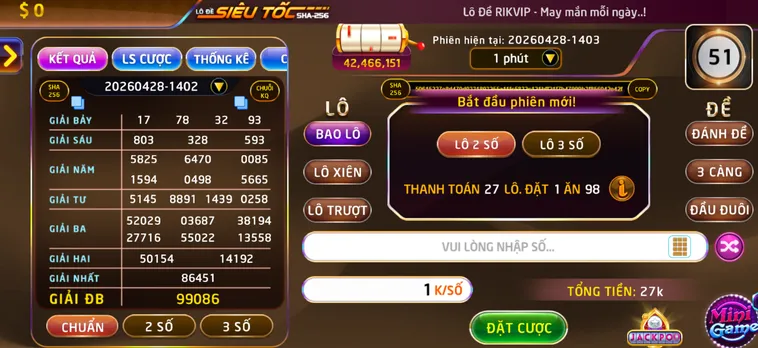 Tham Gia Lô Đề Siêu Tốc Tại RikVip Nhận Thưởng Cực Nhanh Trong 1 Phút