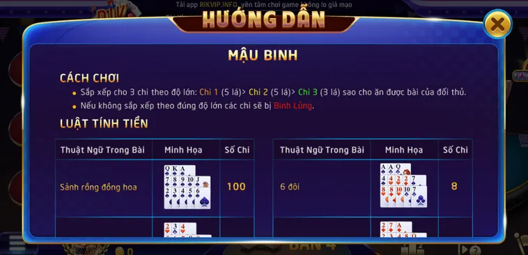 Đấu Trí Mậu Binh Tại RikVip Nhận Thưởng Jackpot Lên Đến 500 Triệu Đồng