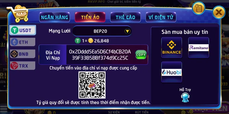 Nap rút siêu tốc an toàn bảo mật tại Rikvip.