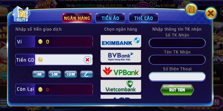 Hướng Dẫn Rút Tiền RikVip Nhanh Chóng An Toàn Với Tỷ Lệ Một Một