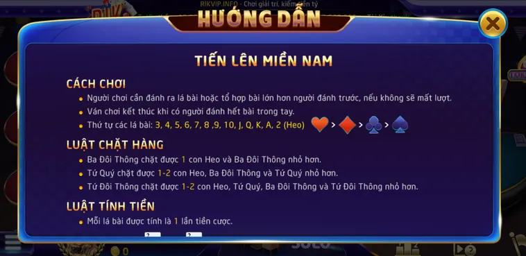 Chơi Tiến Lên Miền Nam Tại RikVip Nhận Ngay Hoàn Trả 1,5%